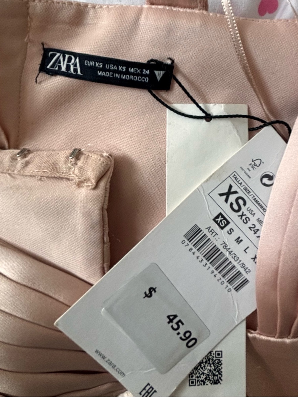 Zara Blush Pink Satin Corset Bralette - Picture 4 of 4